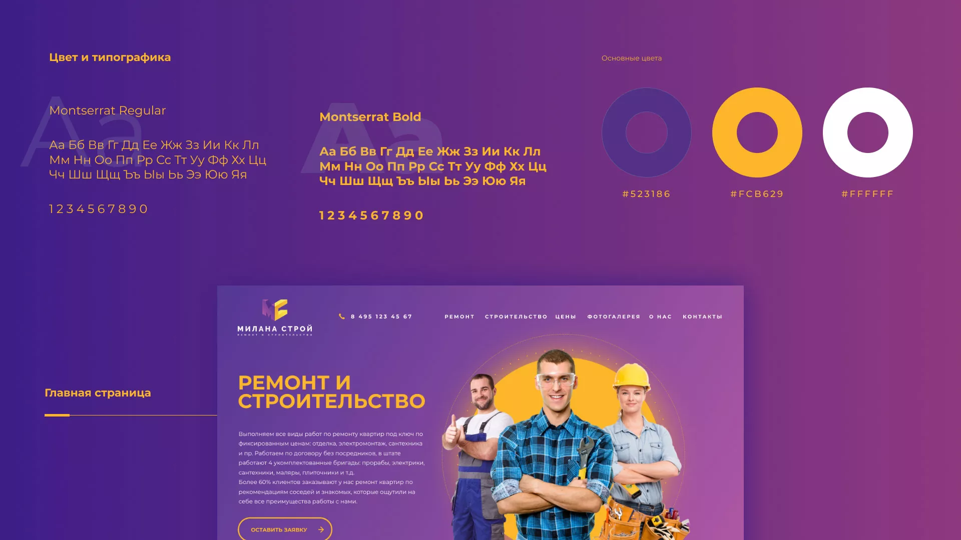 Разработка сайта строительной компании «Милана-Строй» в Дмитрове