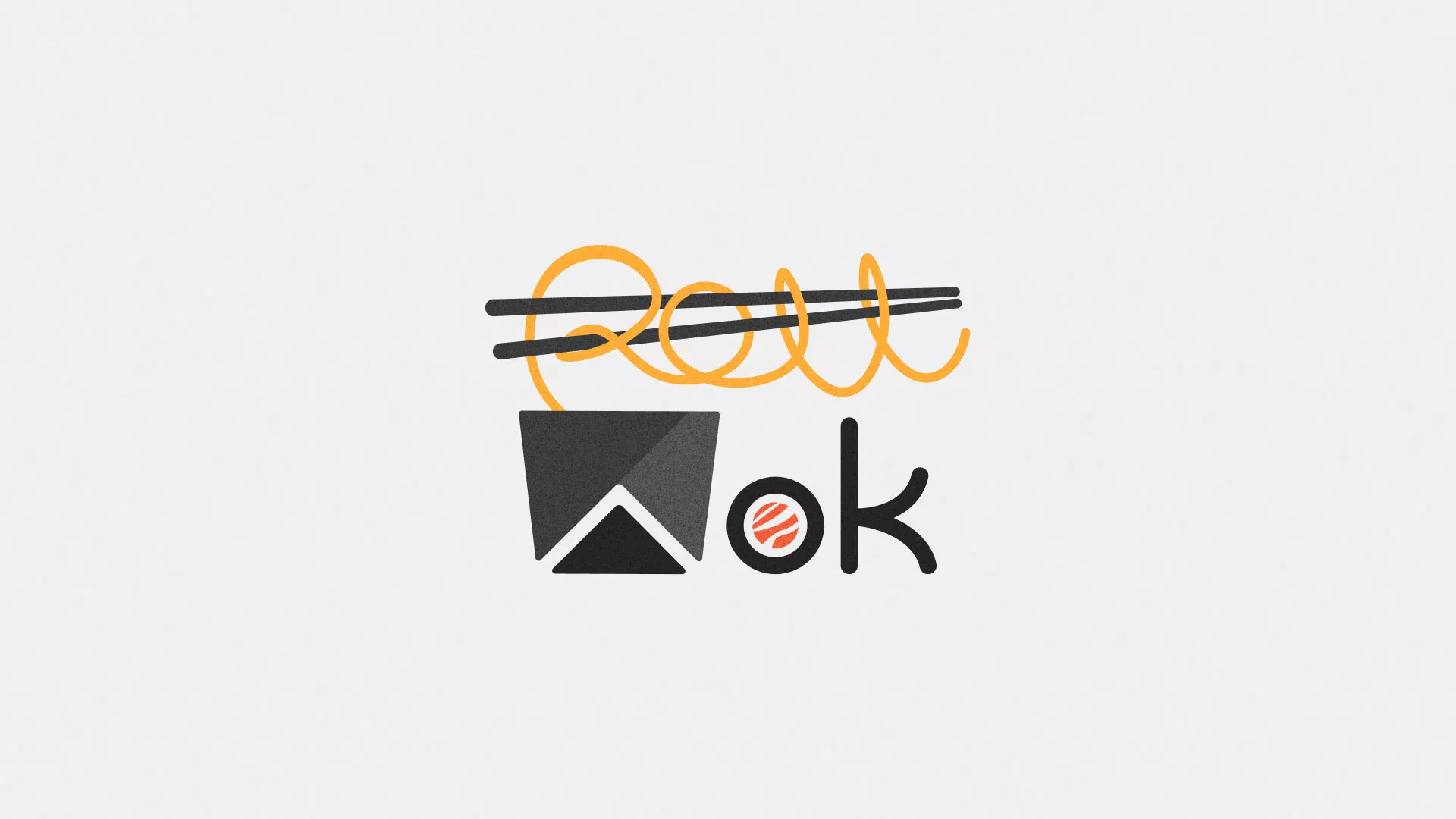 Разработка логотипа суши-бара «Roll Wok Club» в Дмитрове